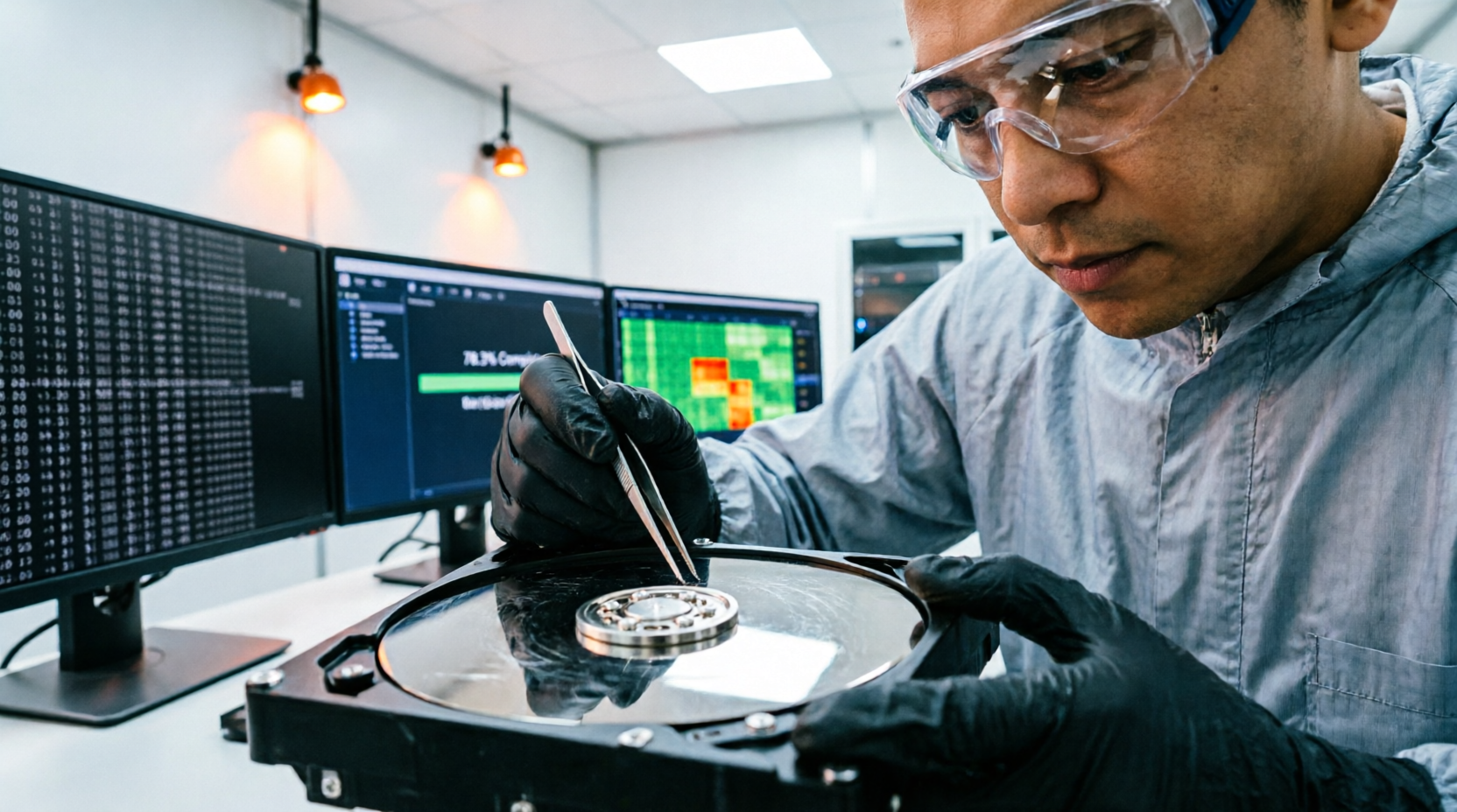 Técnico especializado reparando hardware de ordenador